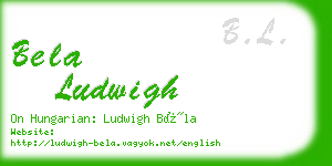 bela ludwigh business card